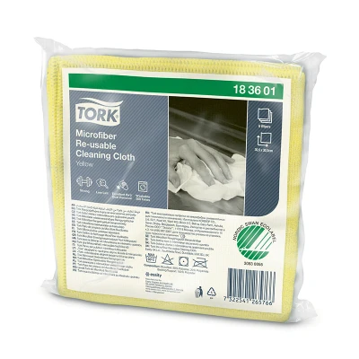 Afbeelding van Tork Microvezel Herbruikbare Reinigingsdoek Geel 183601