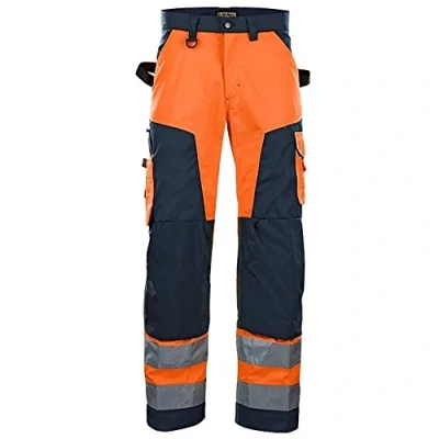 Afbeelding van Blaklader Werkbroek High Vis zonder spijkerzakken 1566 1811 Oranje/Marineblauw D120