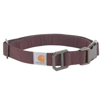 Afbeelding van Carhartt nylon eend hondenhalsband, volledig verstelbare duurzame 2 laags Cordura canvas halsbanden voor honden, Diepe wijn, medium, M