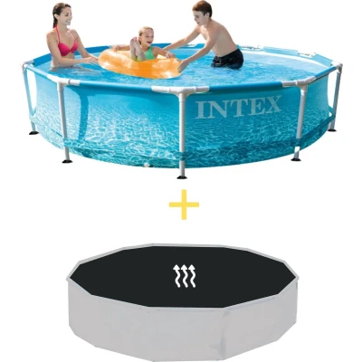 Afbeelding van Intex Zwembad Metal Frame Strandzijde 305 x 76 cm Inclusief Solarzeil