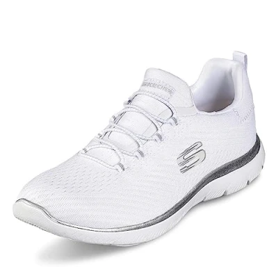 Afbeelding van Skechers SUMMITS dames Sneaker ,White Mesh / Silver Trim,38.5 EU