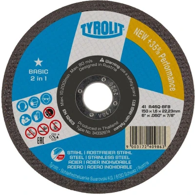 Afbeelding van Tyrolit 2In1 Doorslijpschijf (Basic) 178 x 1.6 22,2 MM Staal en RVS