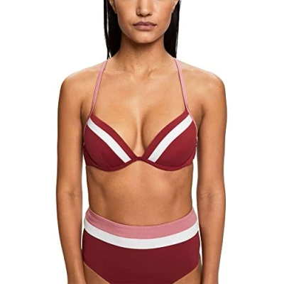 Afbeelding van Esprit Tayrona PAR Padded Plunge Bikinitop, Dames, Maat: 40xA, Dark red