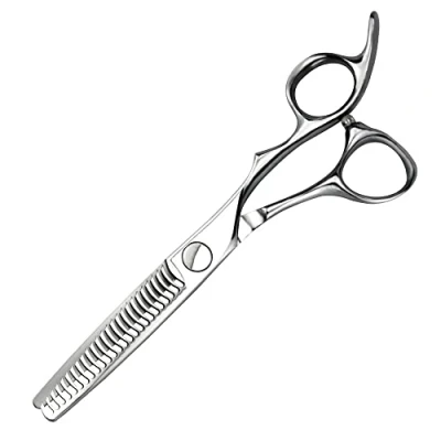Afbeelding van AOLANDUO kappersschaar, extreem scherp, verspringend ontwerp van roestvrij staal VG10 voor kappers en salonstylisten (lichter mix)