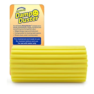 Afbeelding van Scrub Daddy Damp Duster Magical Dust Cleaning Sponge Traps Rinses Clean (geel)
