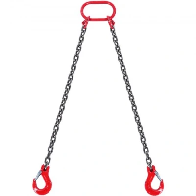 Afbeelding van VEVOR 2 strengen kettinghanger, 1,5 m kraanketting met haken, G80 bosbouwketting, 2993 kg aanslagkettingen voor motortrekken, motorhefketting, Ø 8 mm, chokerketting, vorkkophaak, hoge sterkte