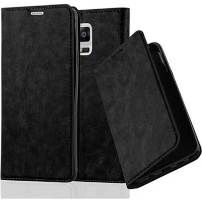 Afbeelding van Cadorabo Hoesje geschikt voor Samsung Galaxy NOTE 4 in ZWARTE NACHT Beschermhoes Case magnetische sluiting Cover