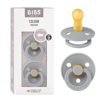 Afbeelding van BIBS Colour Speen verpakking van 2 stuks. BPA vrij, Ronde speen. Natuurlijk rubberlatex, Maat (6 18 maanden), Cloud/Cloud