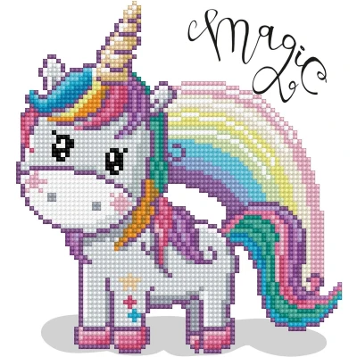 Afbeelding van diamond Dotz DD3 033 Magic Rainbow, ca. 20 x cm groot, painting, schilderen met diamanten, fonkelende afbeelding om zelf vorm te geven, voor kinderen en volwassenen
