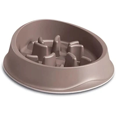 Afbeelding van Stefanplast Anti schrok voerbak slow feeder 20 cm 0.5 liter Grijs
