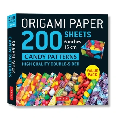 Afbeelding van Origami Paper 200 Sheets Candy Patterns 6&quot; (15 cm): Tuttle Paper: Double Sided Printed with 12 Different Designs (Instructions for 6 Projects Included)