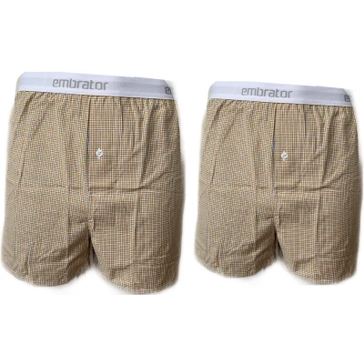 Afbeelding van Embrator 2 stuks mannen Boxershort geruit oker 3XL