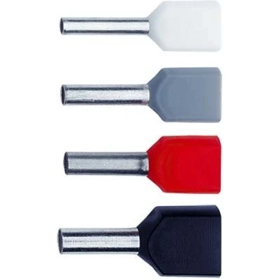 Afbeelding van Klauke 8718 Dubbele adereindhulzen 1 mm² Deels geïsoleerd Rood 1000 stuk(s)