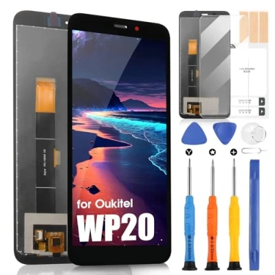 Afbeelding van LCD scherm voor Oukitel WP20 / Pro display Pro, vervanging van het scherm, touchscreen, digitizer, volledige montage met gereedschap (zwart)