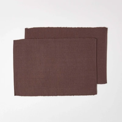 Afbeelding van Homescapes katoenen placemats, set van 2, bruin