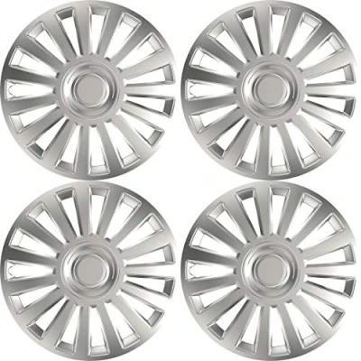 Afbeelding van Sakura LUXURY16 wieldop set van 4 universele pasvorm, zilver metallic, 16 inch