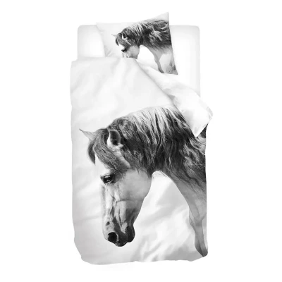 Afbeelding van Snoozing Heemst Flanel Dekbedovertrek Eenpersoons 140x200/220 cm Wit