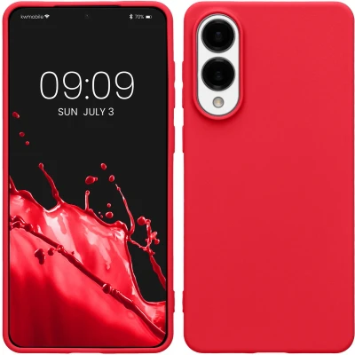 Afbeelding van kwmobile telefoonhoesje geschikt voor Samsung Galaxy S25 Edge Hoesje smartphone Back cover in neon roze