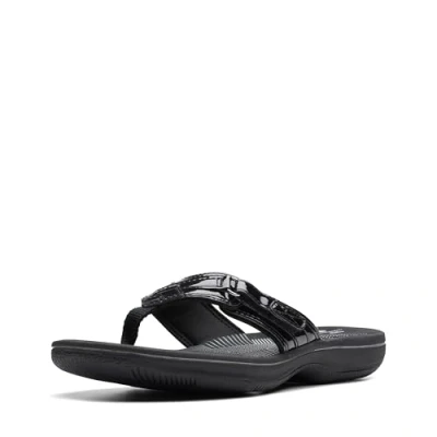 Afbeelding van Clarks Dames Breeze Sea Flip Flop, Zwart Synthetisch Patent, 38 EU