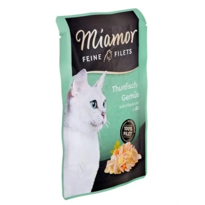 Afbeelding van 24x100g Fijne Filets Tonijn &amp; Groenten Miamor Kattenvoer