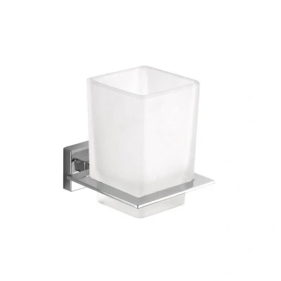 Afbeelding van Bekerhouder Sapho Apollo Hangend 8x10.1 cm Chroom / Melkglas