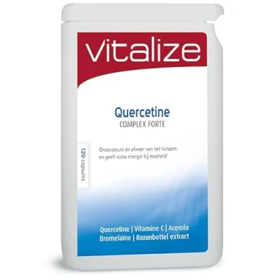 Afbeelding van Vitalize Quercetine Complex Forte 120 Capsules Ondersteunt de afweer van het lichaam Draagt bij aan extra energie moeheid.