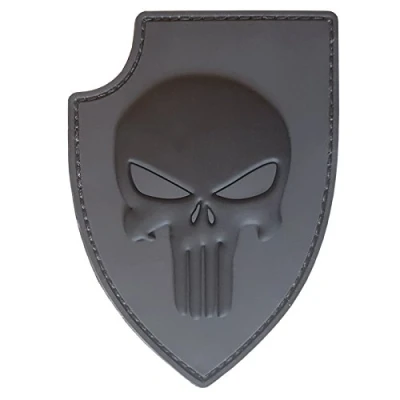 Afbeelding van LEGEEON ACU Gray PVC 3D Rubber Punisher Skull USA Sealteam DEVGRU Glow Dark Fastener Patch