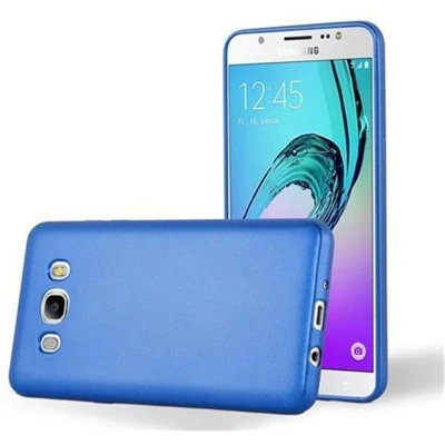 Afbeelding van Cadorabo Hoesje geschikt voor Samsung Galaxy J7 2016 in METAAL BLAUW Beschermhoes gemaakt van flexibel TPU silicone Case Cover