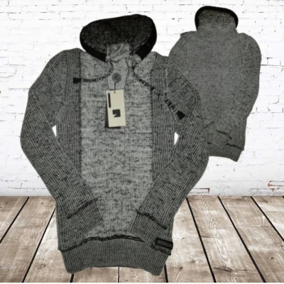 Afbeelding van Heren trui met col zwart wit S Violento Truien en sweaters