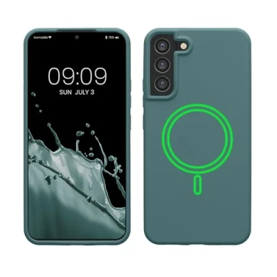 Afbeelding van kwmobile telefoonhoesje geschikt voor Samsung Galaxy S22 Plus Hoesje met magneet compatibel MagSafe Smartphone case in Arctische nacht