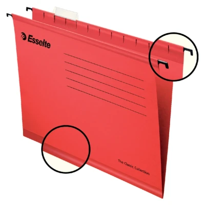 Afbeelding van Hangmap Pendaflex Verticaal A4 V bodem rood per 25