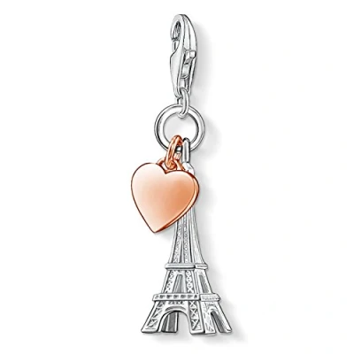 Afbeelding van Thomas Sabo Dames bedelhanger Eiffeltoren Paris Charm Club 925 sterling zilver 750 roségoud verguld 0904 415 12