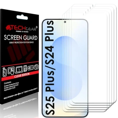 Afbeelding van TECHGEAR Schermbeschermers [5 stuks] Compatibel met Samsung Galaxy S24 Plus/S24+ 5G, CLEAR LCD Screen Protectors Cover Guards