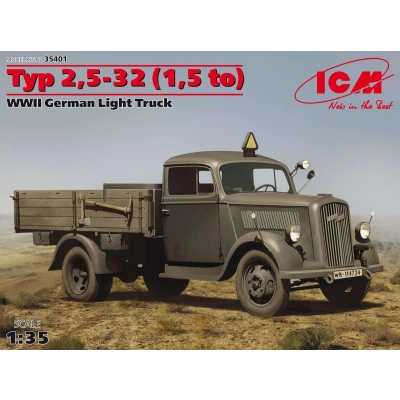 Afbeelding van 1:35 ICM 35401 Typ 2,5 32 (1,5 to), WWII German Light Truck Plastic Modelbouwpakket
