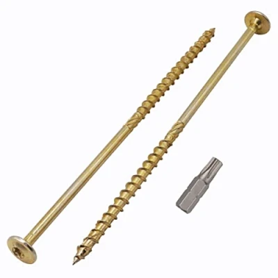 Afbeelding van (Pack van 20 stuks) Gegalvaniseerd staal 6,0 x 180 mm gele houtschroeven, torx kop, wafelkop, gedeeltelijk schroefdraad (20, mm)