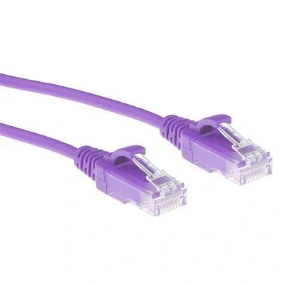 Afbeelding van ACT DC9351 LSZH U/UTP CAT6 Datacenter Slimline Patchkabel Snagless RJ45 connectoren Paars 1,5 meter