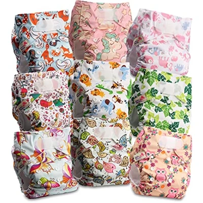 Afbeelding van Littles and Bloomz Herbruikbare baby pocketluier, standaard drukknoop, 9 luiers, FLV2 0908