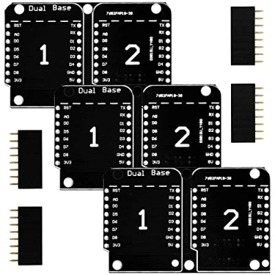 Afbeelding van AZDelivery 3 x Dual Base Shield PCB Board D1 Mini NodeMCU ESP8266 Inclusief E Book!