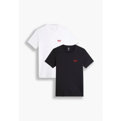 Afbeelding van Levi&#039;s Crewneck Graphic 2 PACK Tshirt basic, Heren, Maat: Small, White/caviar