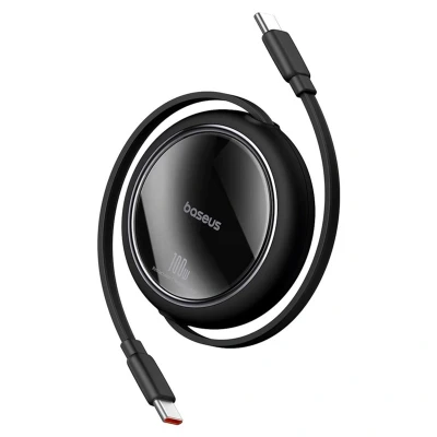 Afbeelding van Baseus Free2Draw Oprolbare USB C naar Kabel 100W PD 1M Zwart