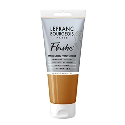 Afbeelding van Lefranc Bourgeois 300506 Flashe acryl en vinylverf, lichtecht, dekkend bestand tegen veroudering 80ml Tube, Deep Gold Iridescent