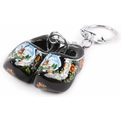 Afbeelding van Matix Sleutelhanger Klomp 4 Cm Dubbel Holland Zwart Souvenir