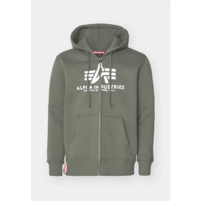Afbeelding van Alpha Industries Basic Sweater met rits, Heren, Maat: Small, Green