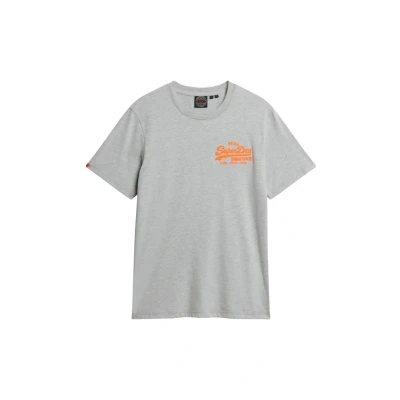 Afbeelding van Superdry Mannen T shirt met Geborduurd Vintagelogo en Relaxte Pasvorm Donkergrijs Grootte: L