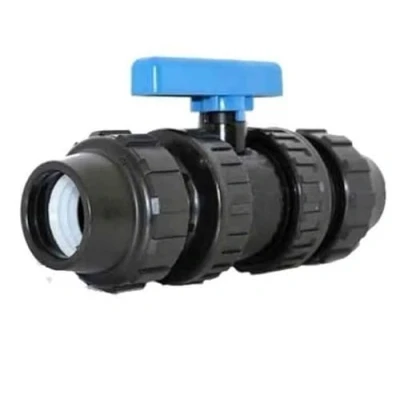 Afbeelding van Fitting ventiel van polyethyleen, 32 mm. Doorgangssleutel voor het verbinden twee mm dikke polyethyleen buizen.