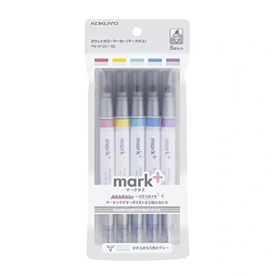Afbeelding van Kokuyo Mark+tweeweg kleurmarkering, grijs type, 5 pack (PM MT201 5S)