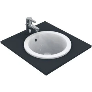 Afbeelding van Ideal standard connect inbouwwastafel rond 38cm met overloop zonder kraangat wit e505101