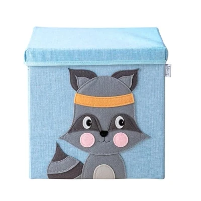 Afbeelding van Stoffen opbergdoos voor kinderen &quot;Raccoon&quot; met deksel, compatibel Ikea Kallax Lifeney