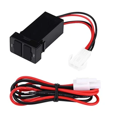 Afbeelding van Dual USB aansluiting, 12V 24V 2.1A poort Autolader Voedingsadapter Stopcontact