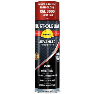 Afbeelding van rust oleum hard hat advanced grondlaag &amp; deklaag hoogglans ral 3000 500 ml